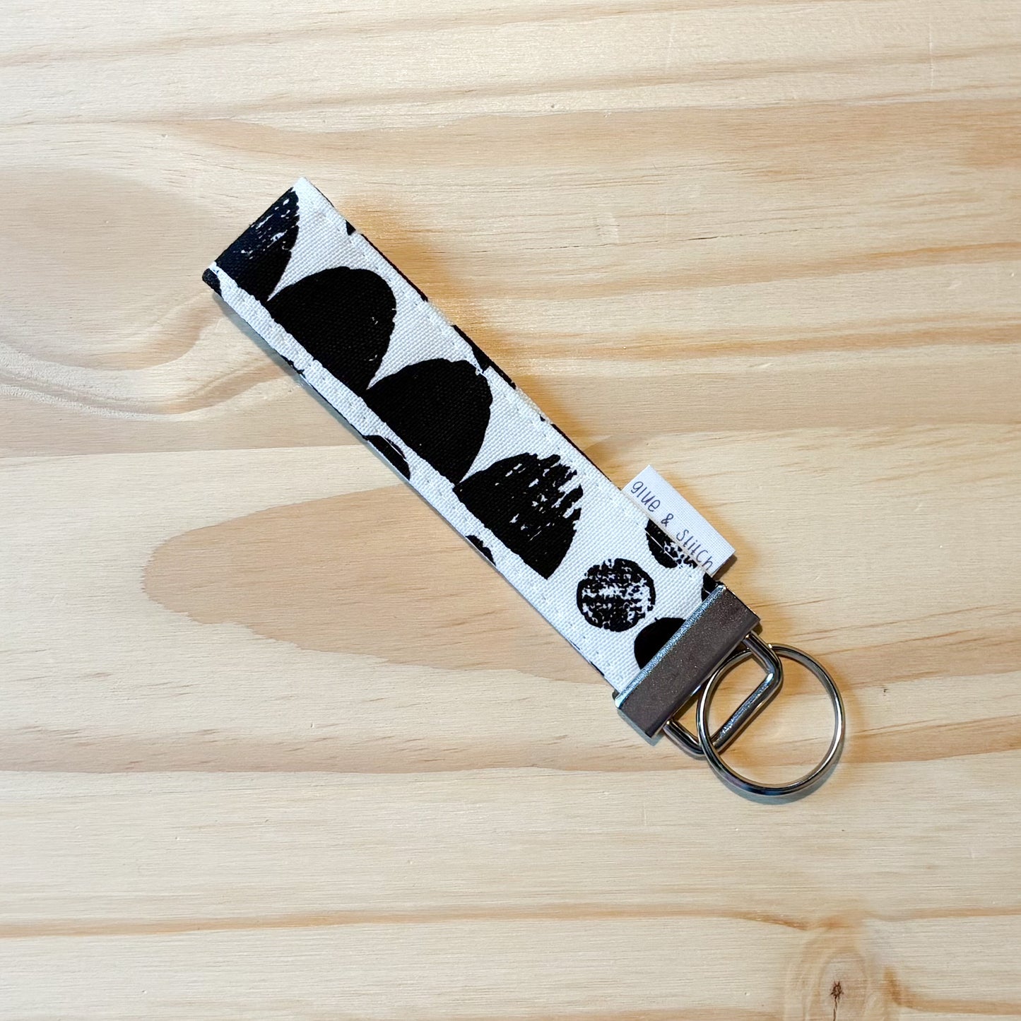 Black and White Imprint Key Fob