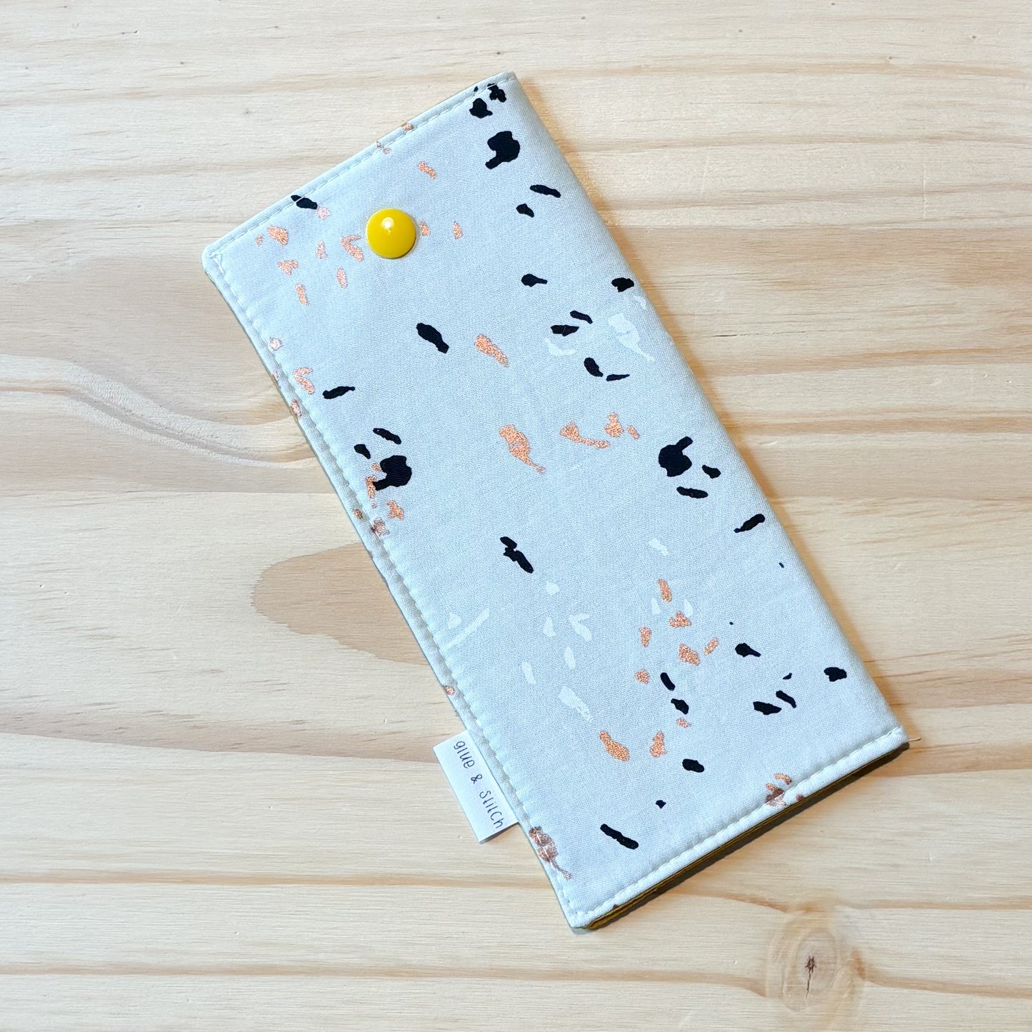 Soft Slim Eye Glass Case in Copper Greige Brushstrokes