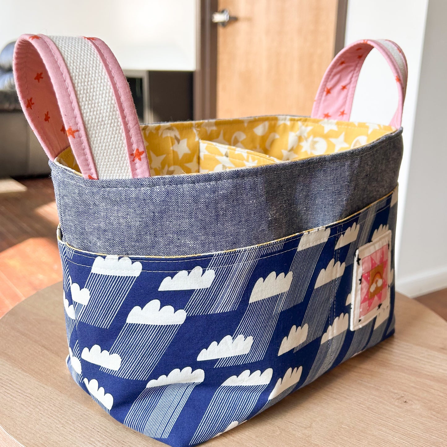 Divided Basket in Rainclouds and Rainbows