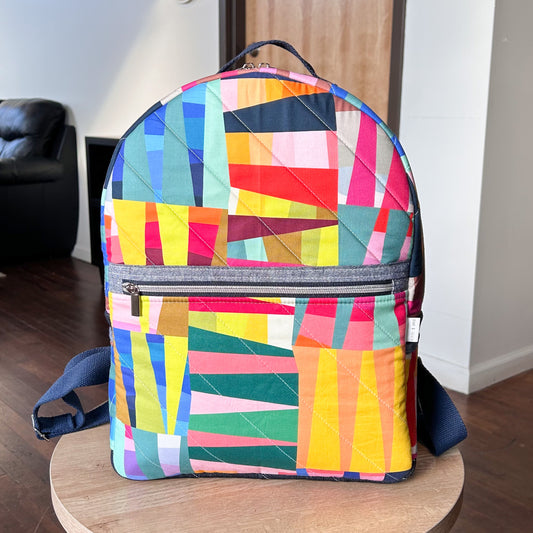 Archie Backpack in Colorful Kaleidoscope and Denim