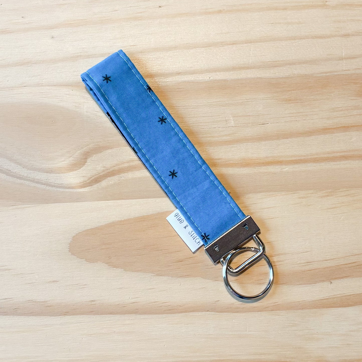 White Moth and Blue Spark Key Fob