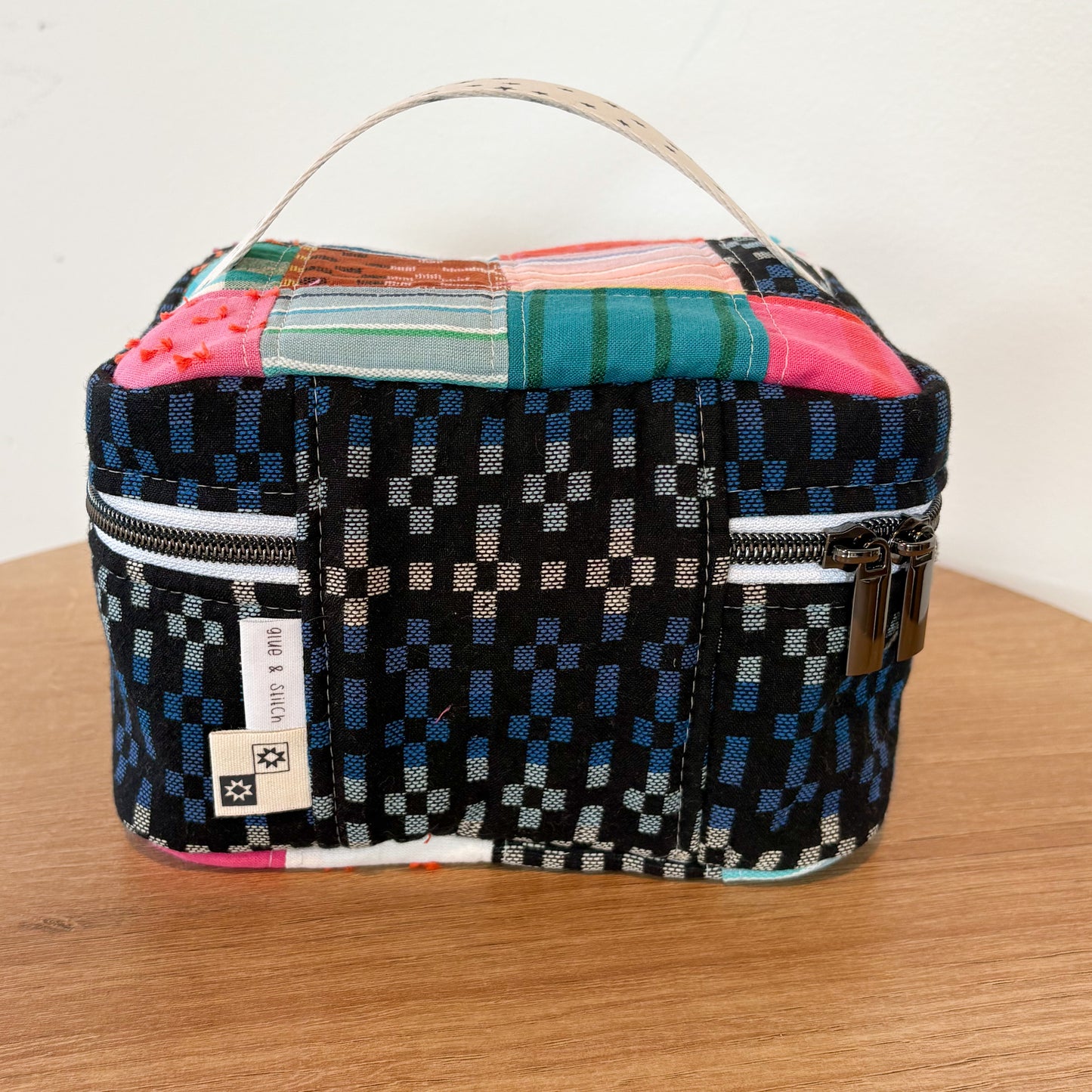 Medium Train Case in Woven Patchwork