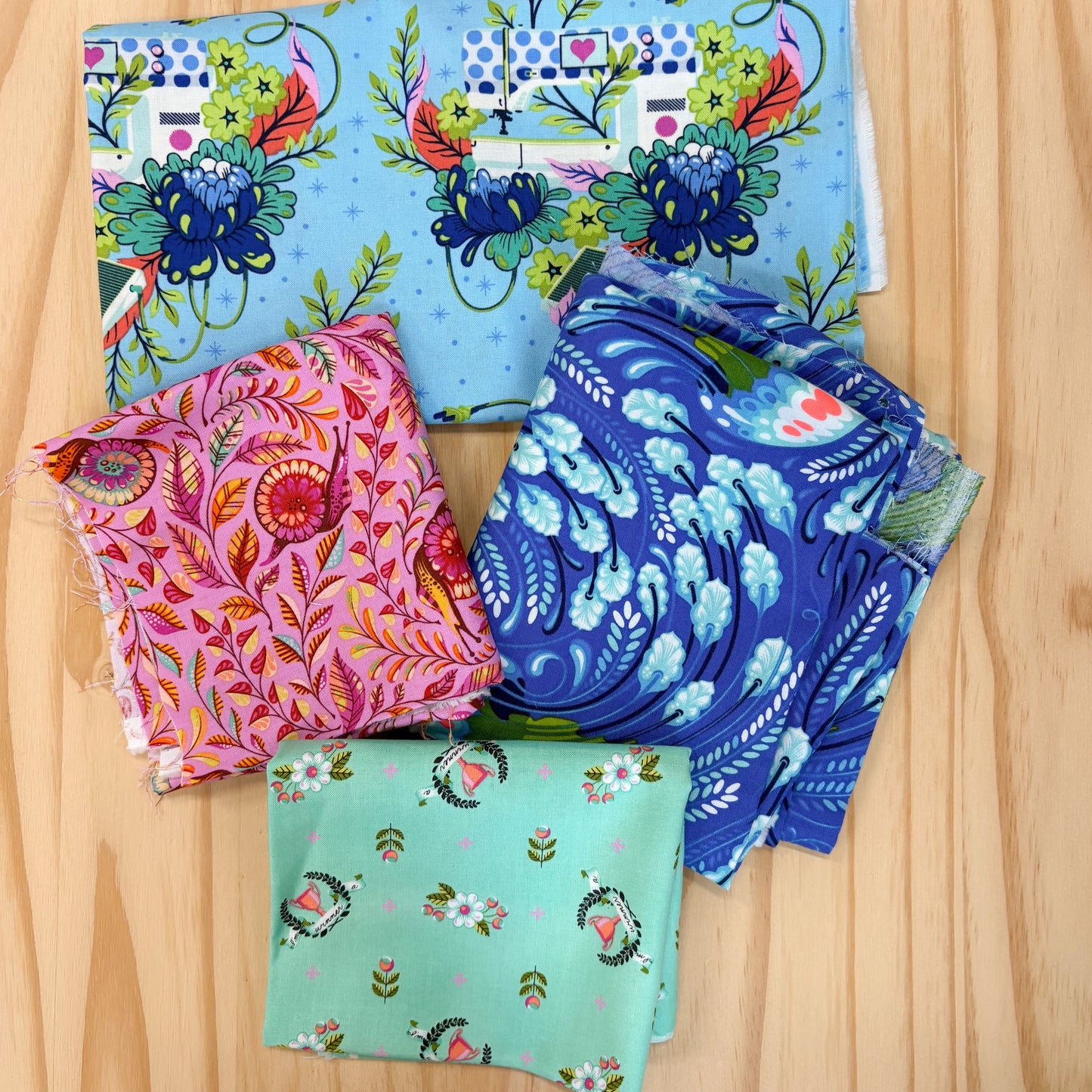 Fabric Destash Scrap Quilting Cotton Bundles, Pre-Made and Sold by Weight - Volume 1