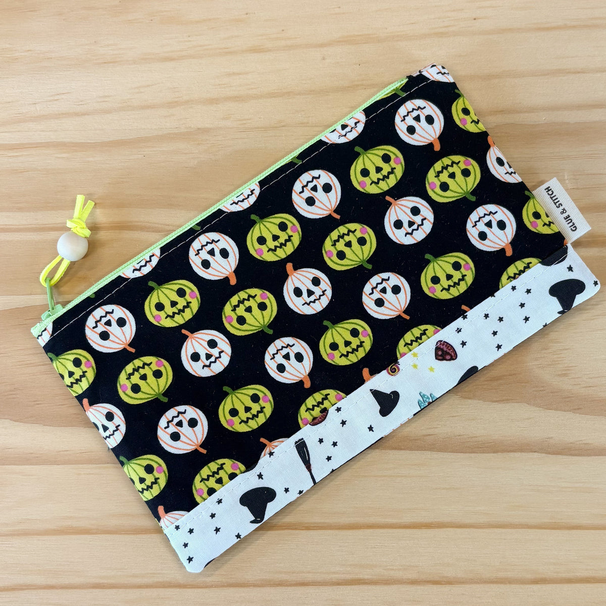 Pop Star Zip Pouch -  Jack-O-Lanterns in Neon