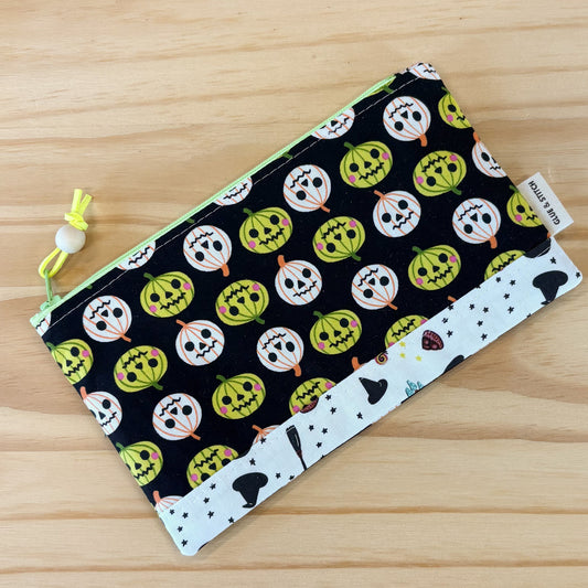 Pop Star Zip Pouch -  Jack-O-Lanterns in Neon