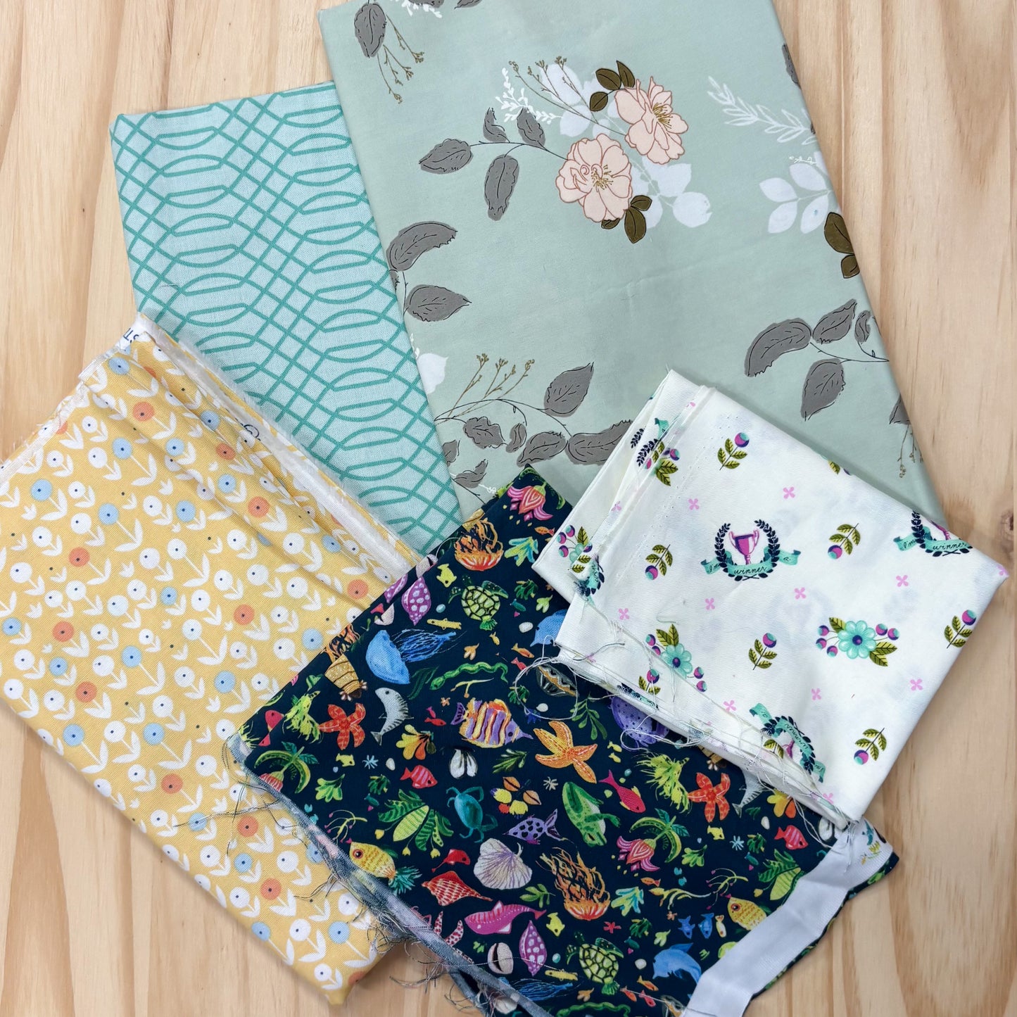 Fabric Destash Scrap Quilting Cotton Bundles, Pre-Made and Sold by Weight - Volume 1