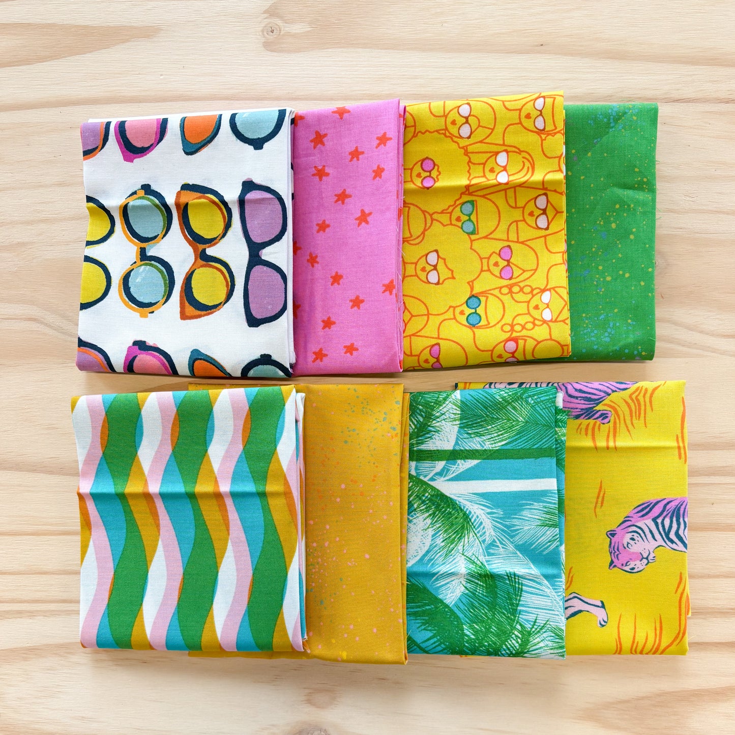 Curated Ruby Star Poolside + Blender Fat Quarter Bundle, Electric Lime