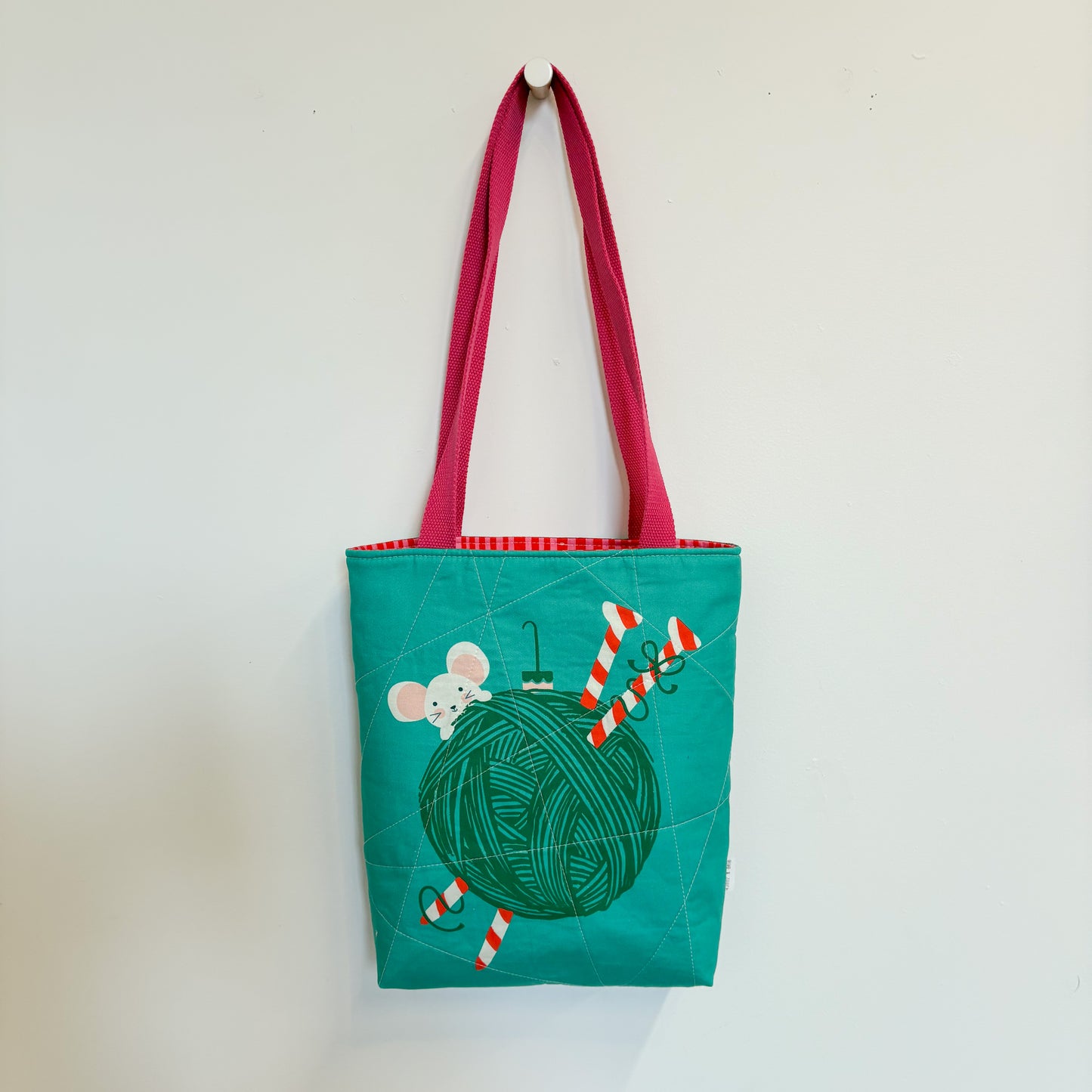 Knit and Nibble Small Quilted Tote