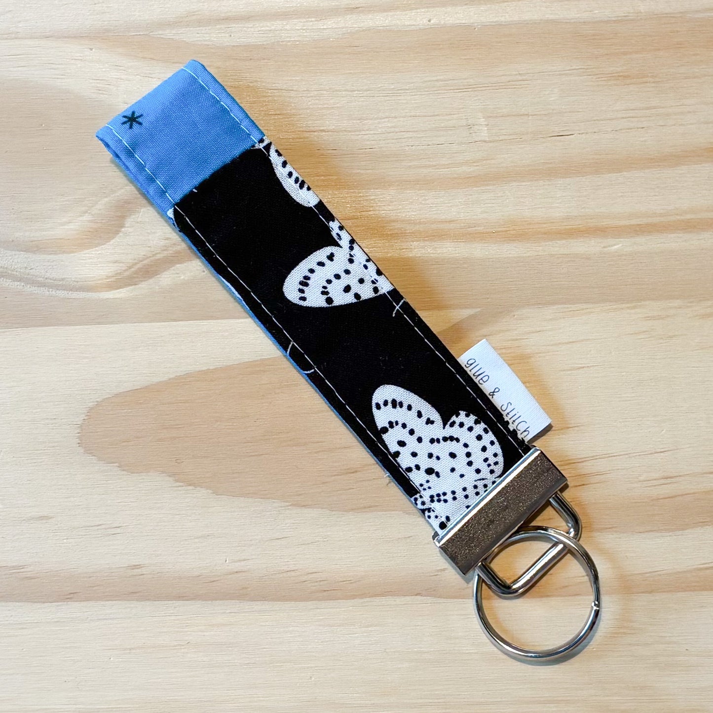 White Moth and Blue Spark Key Fob