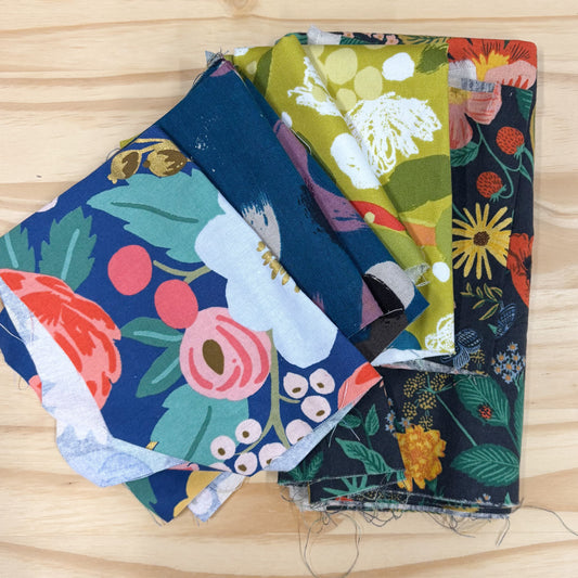 Fabric Destash Scrap Canvas Linen and Flannel Bundles, Pre-Made and Sold by Weight - Volume 3