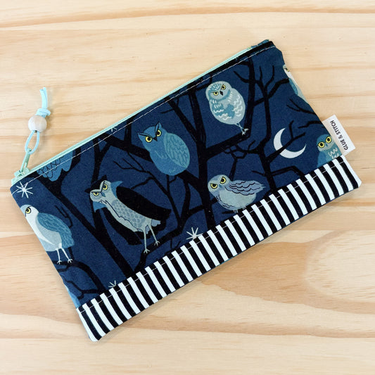 Pop Star Zip Pouch - Blue Owls