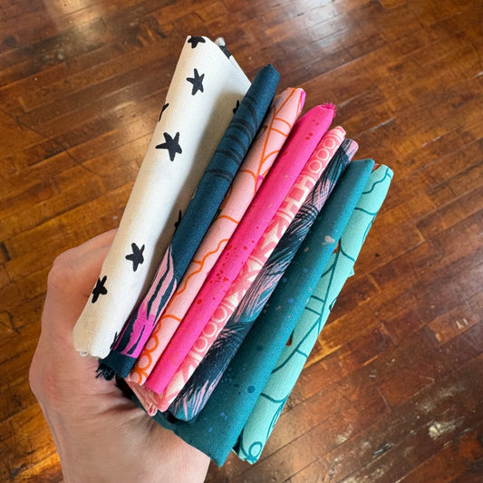 Curated Ruby Star Poolside + Blender Fat Quarter Bundle, Pool Party Pop