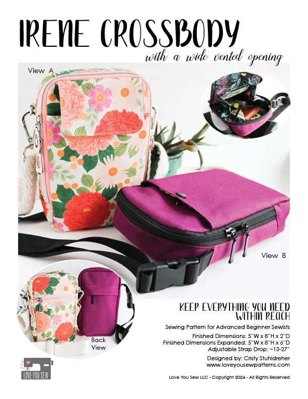 Irene Crossbody Bag Printed Paper Pattern