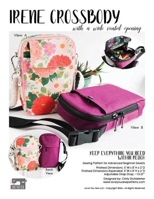 Irene Crossbody Bag Printed Paper Pattern