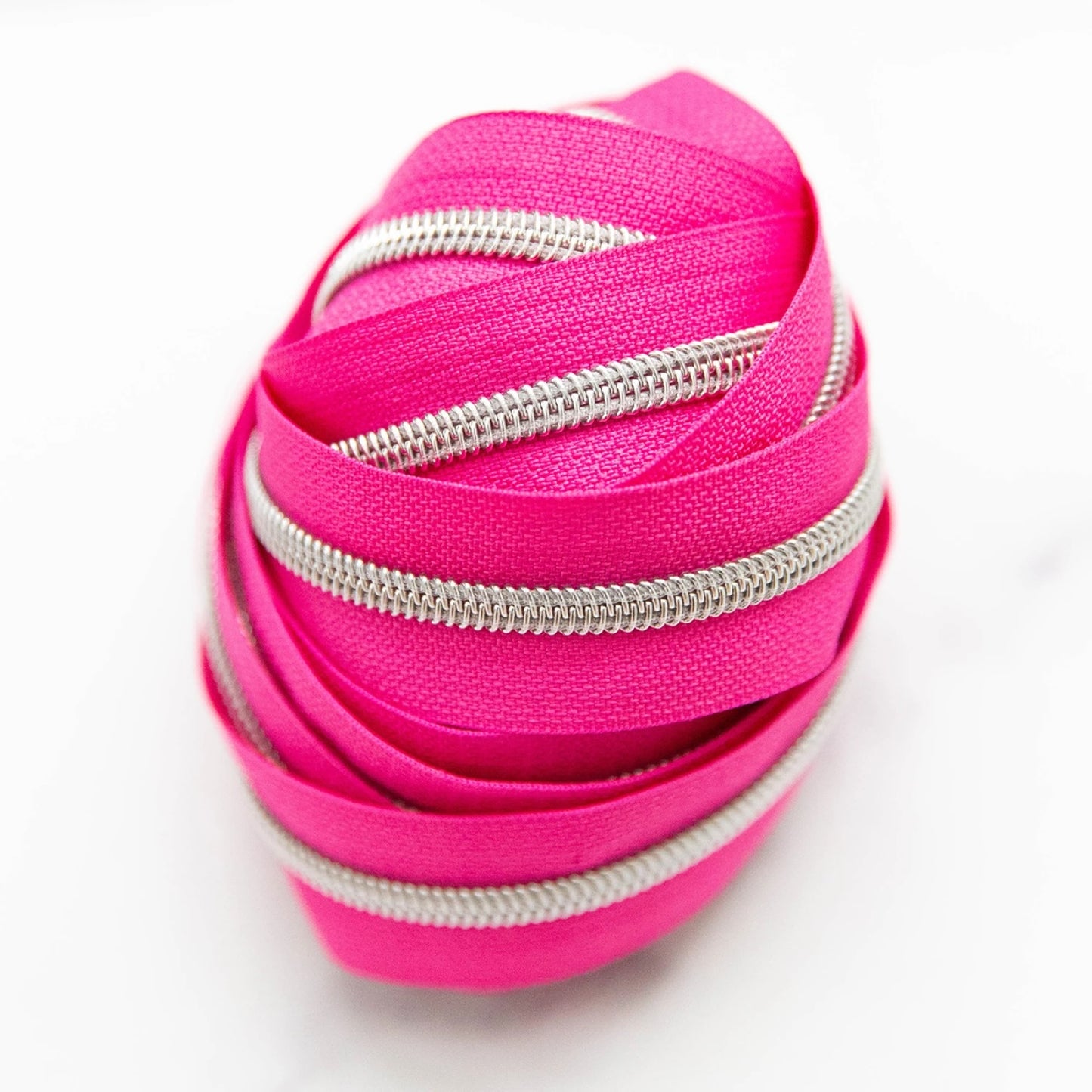 Pop Pink #5 Zipper Tape by the Yard