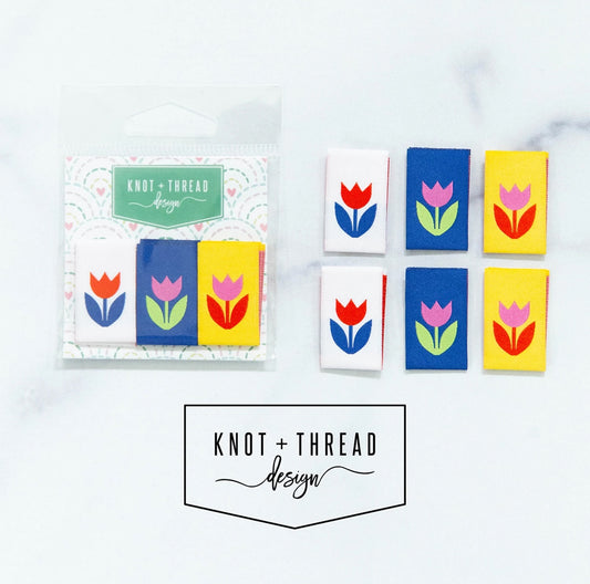 Tulip 3/4 Inch - Set of 6 Woven Labels