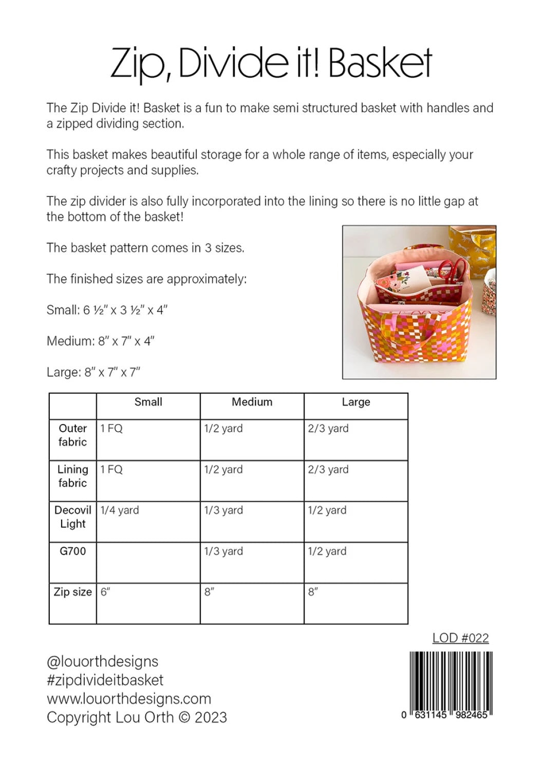 Studio Workshop: Zip, Divide It! Basket