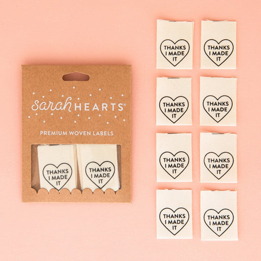 Thanks I Made It - Heart Organic Cotton Labels Set of 8