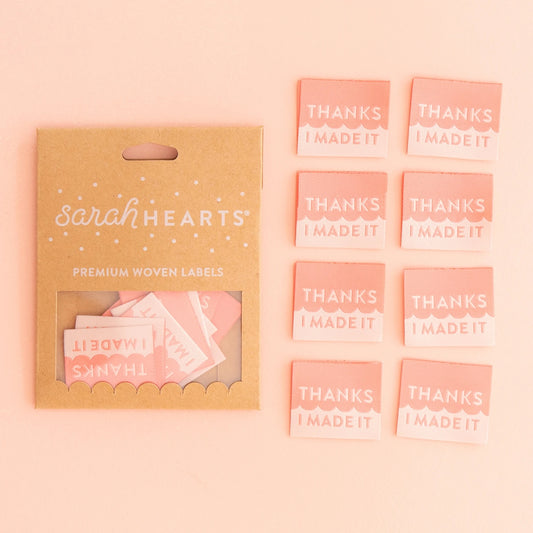 Thanks I Made It - Coral Labels Set of 8
