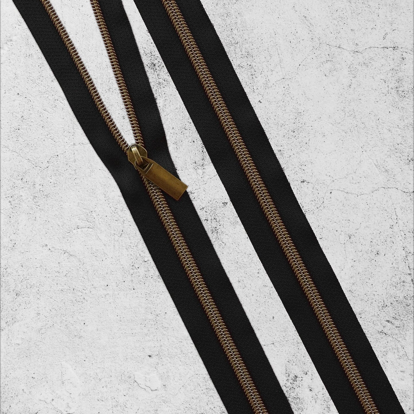 Black Nylon Coil #5 Zipper by the Yard - Antique Teeth