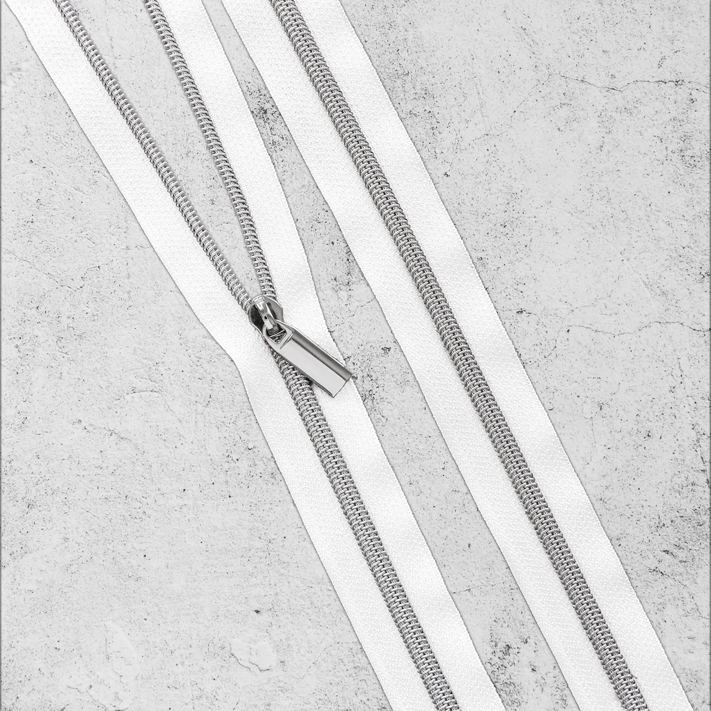 White Nylon Coil #5 Zipper by the Yard - Nickel Teeth