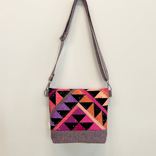 Gather Quilted Fold Over Crossbody Bag