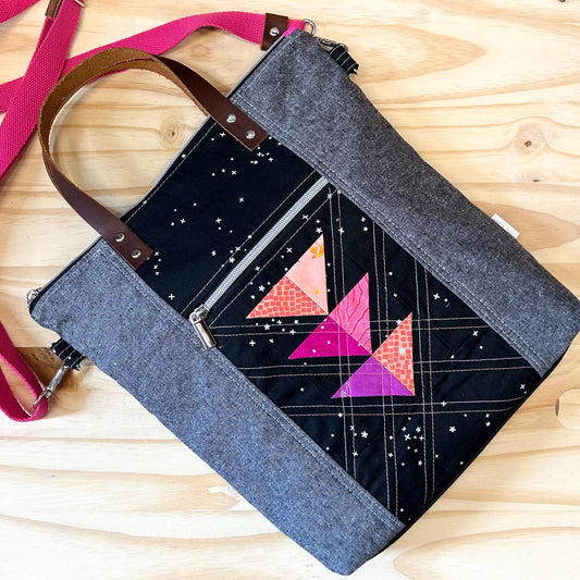 Redwood Tote with Neon Triangles