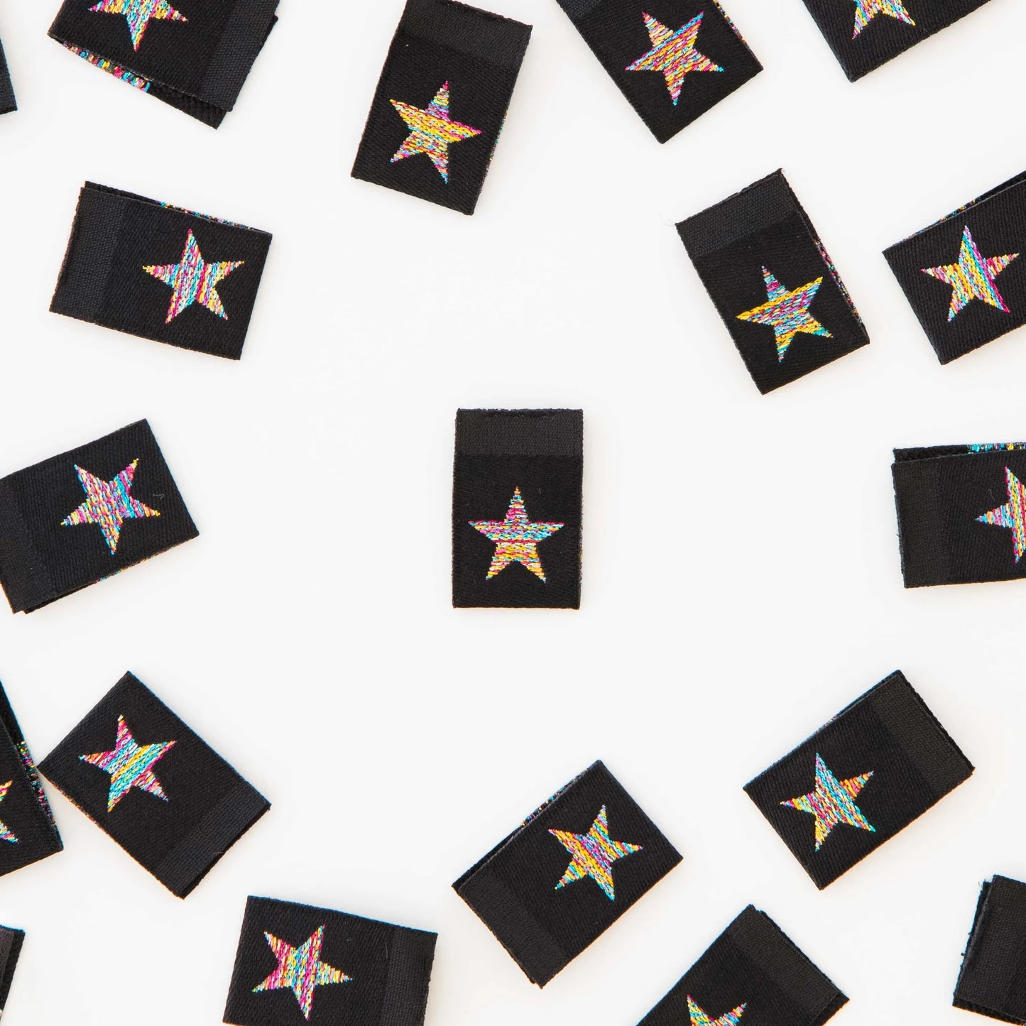 Metallic Rainbow Star Woven Labels - Sarah Hearts