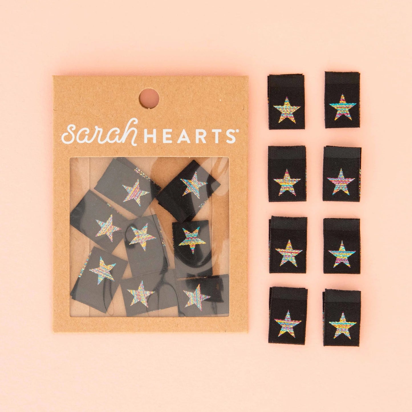 Metallic Rainbow Star Woven Labels - Sarah Hearts